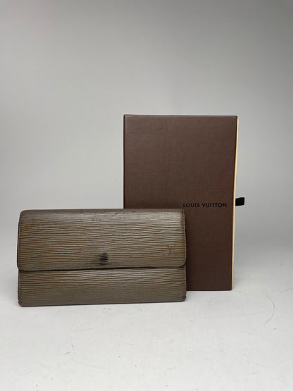Vintage Louis Vuitton EPI leather kimono Wallet Grey/Brown