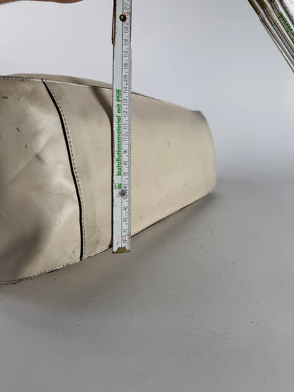 Vintage Stella Mc Cartney Vegan Leather Logo Shopper Bag Beige