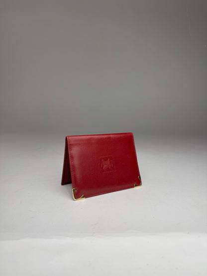 Vintage Celine Paris Leather Card Holder Dark Red