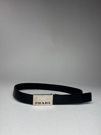 Vintage Prada Leather Belt Black