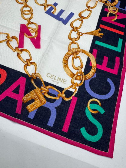 Vintage Celine Paris Silk Scarf