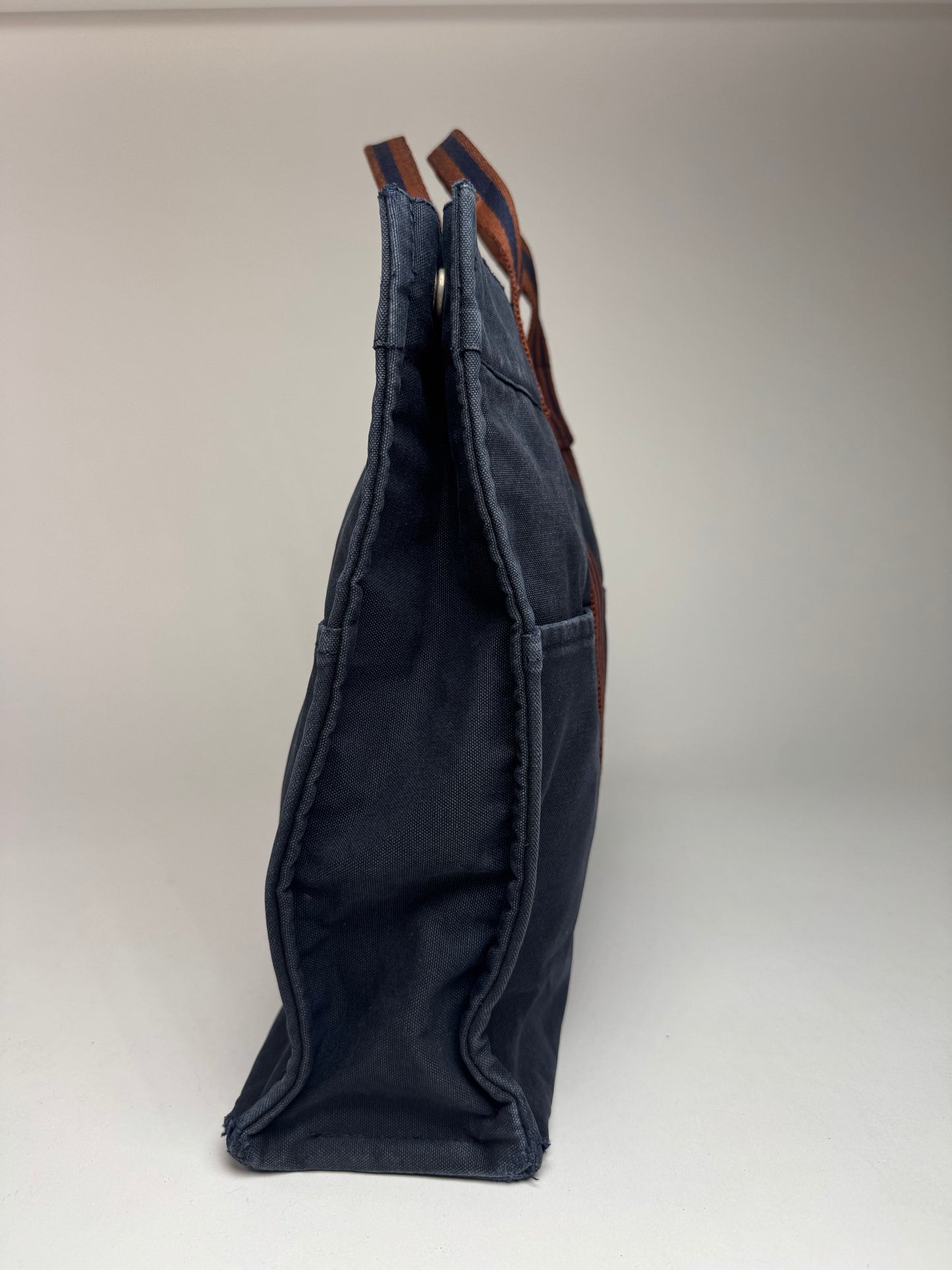 Vintage Hermes Paris Canvas Shopper Navy