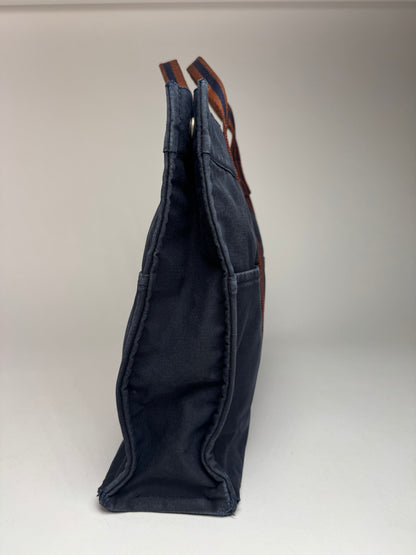 Vintage Hermes Paris Canvas Shopper Navy