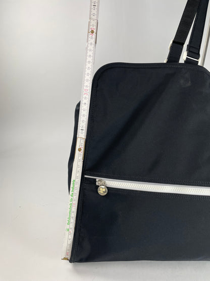 Vintage Courreges Paris Weekender Travel Bag Black White