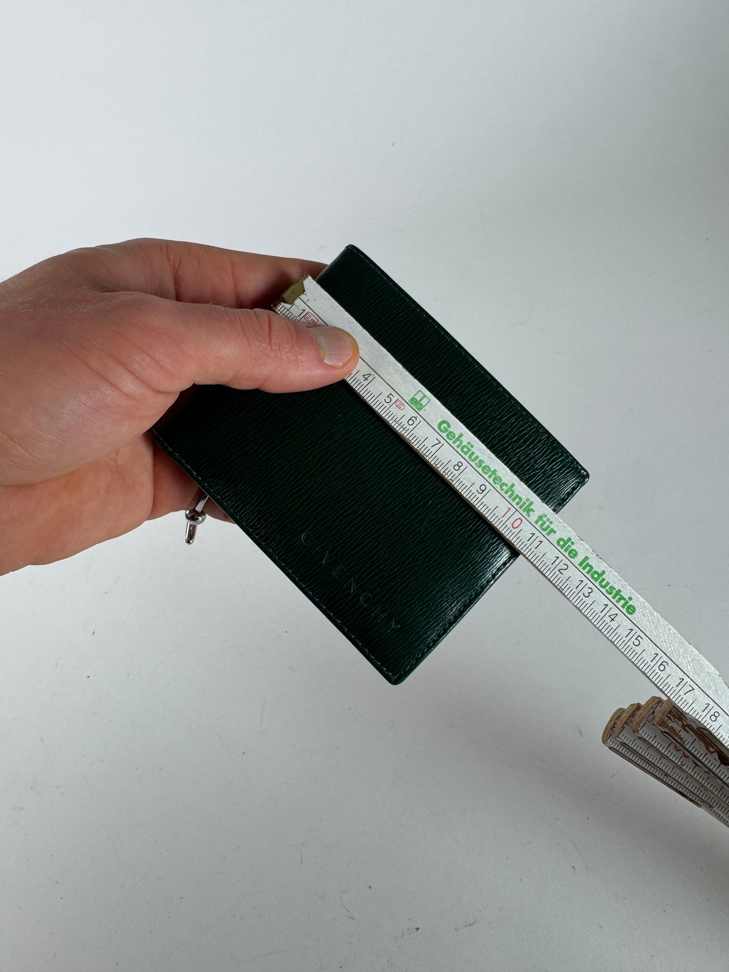 Vintage Givenchy Foldable Leather Wallet Green