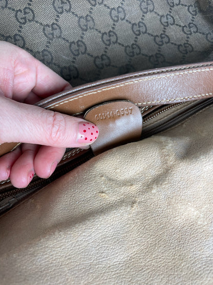 Vintage Gucci Monogram Bucket 2Way Bag Brown