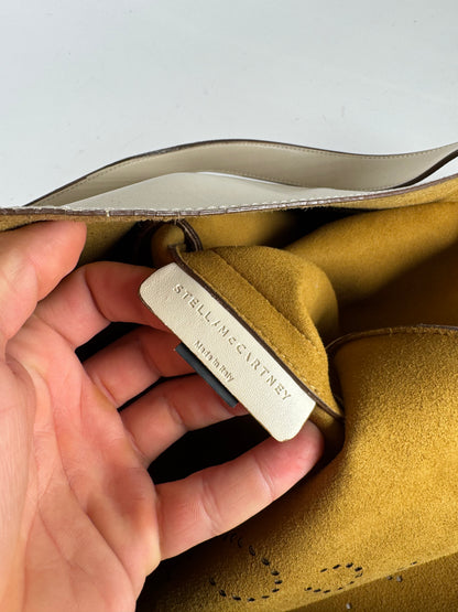 Vintage Stella Mc Cartney Vegan Leather Logo Shopper Bag Beige