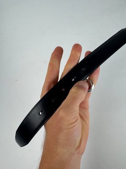 Vintage Celine Paris Triomphe Leather Belt Black