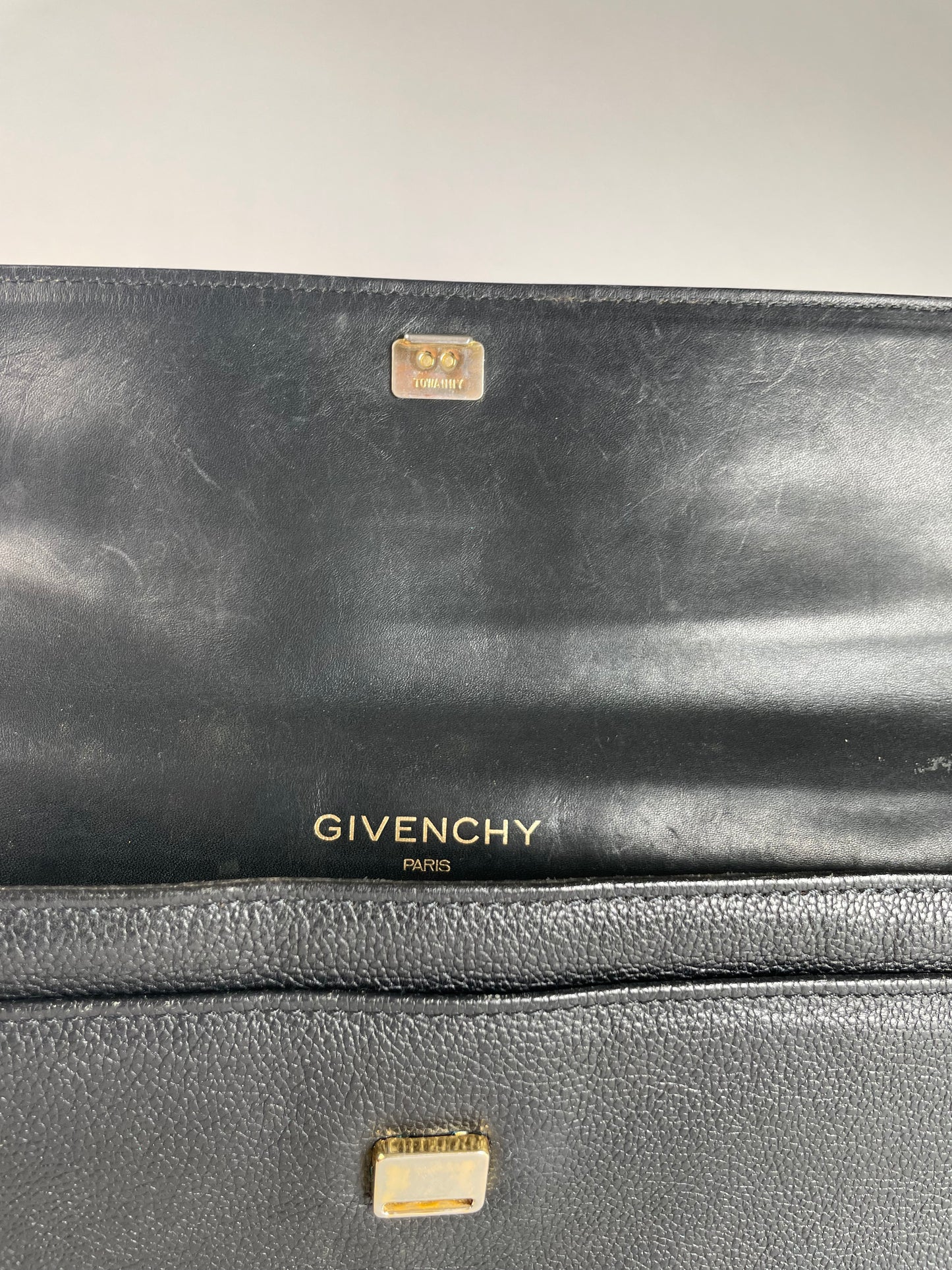 Vintage Givenchy GV3 Leather Clutch Black