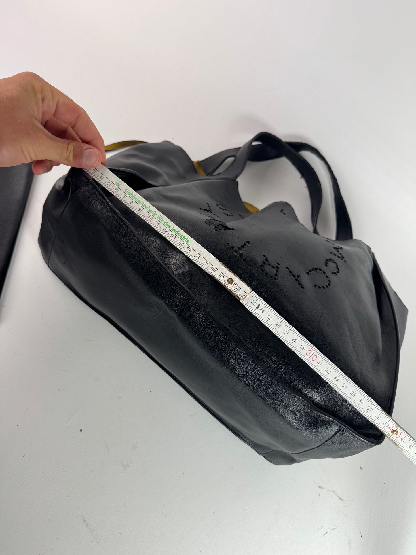 Vintage Stella Mc Cartney Vegan Leather Logo Shopper black