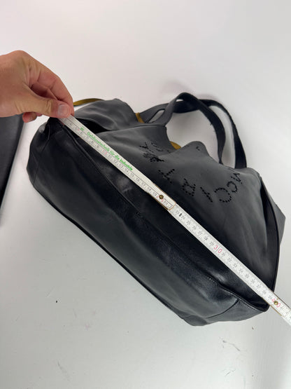 Vintage Stella Mc Cartney Vegan Leather Logo Shopper black