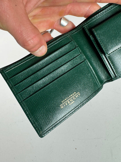 Vintage Givenchy Foldable Leather Wallet Green