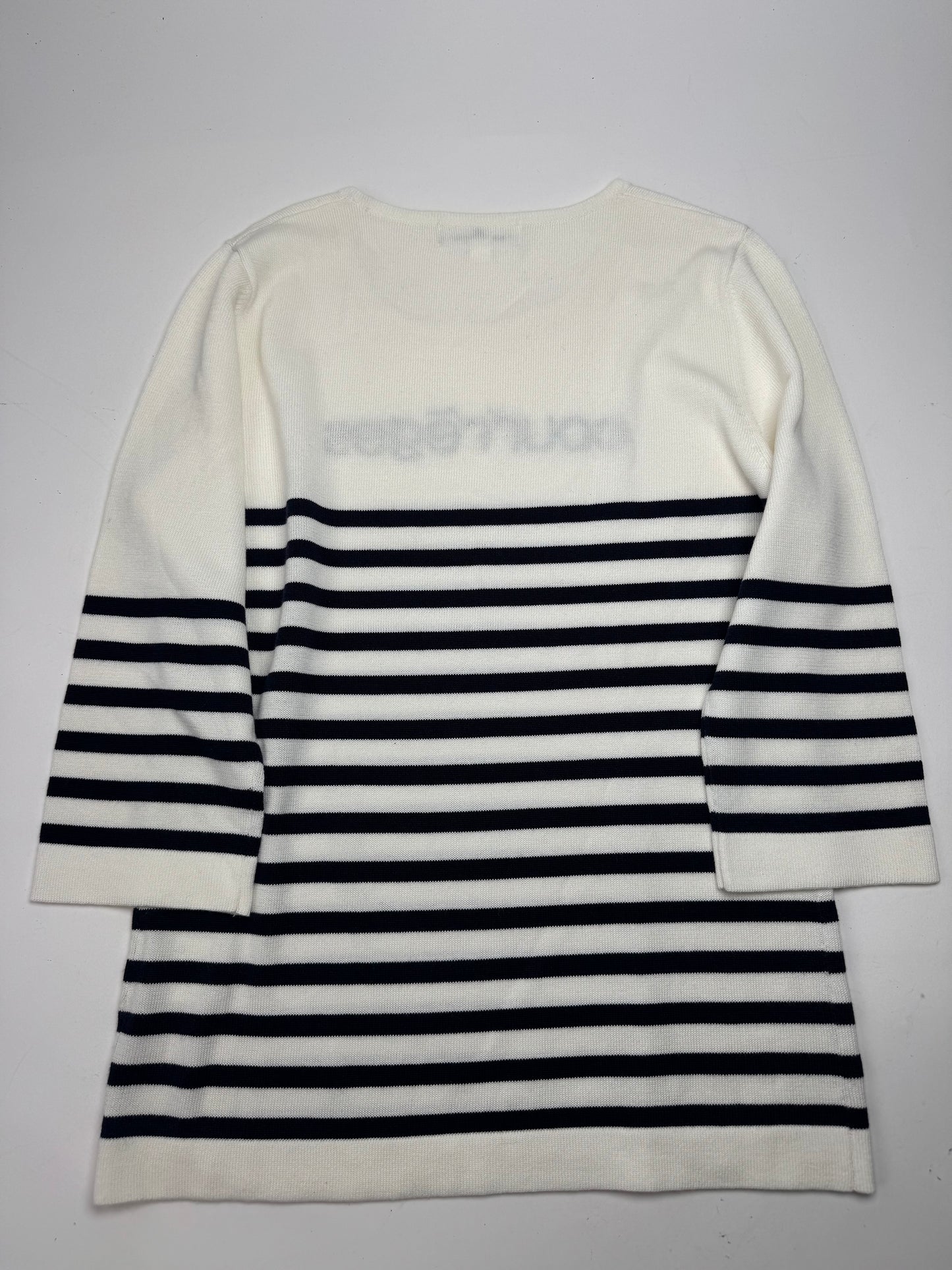 Vintage Courreges Paris Striped Sweater White/Navy EU36/S