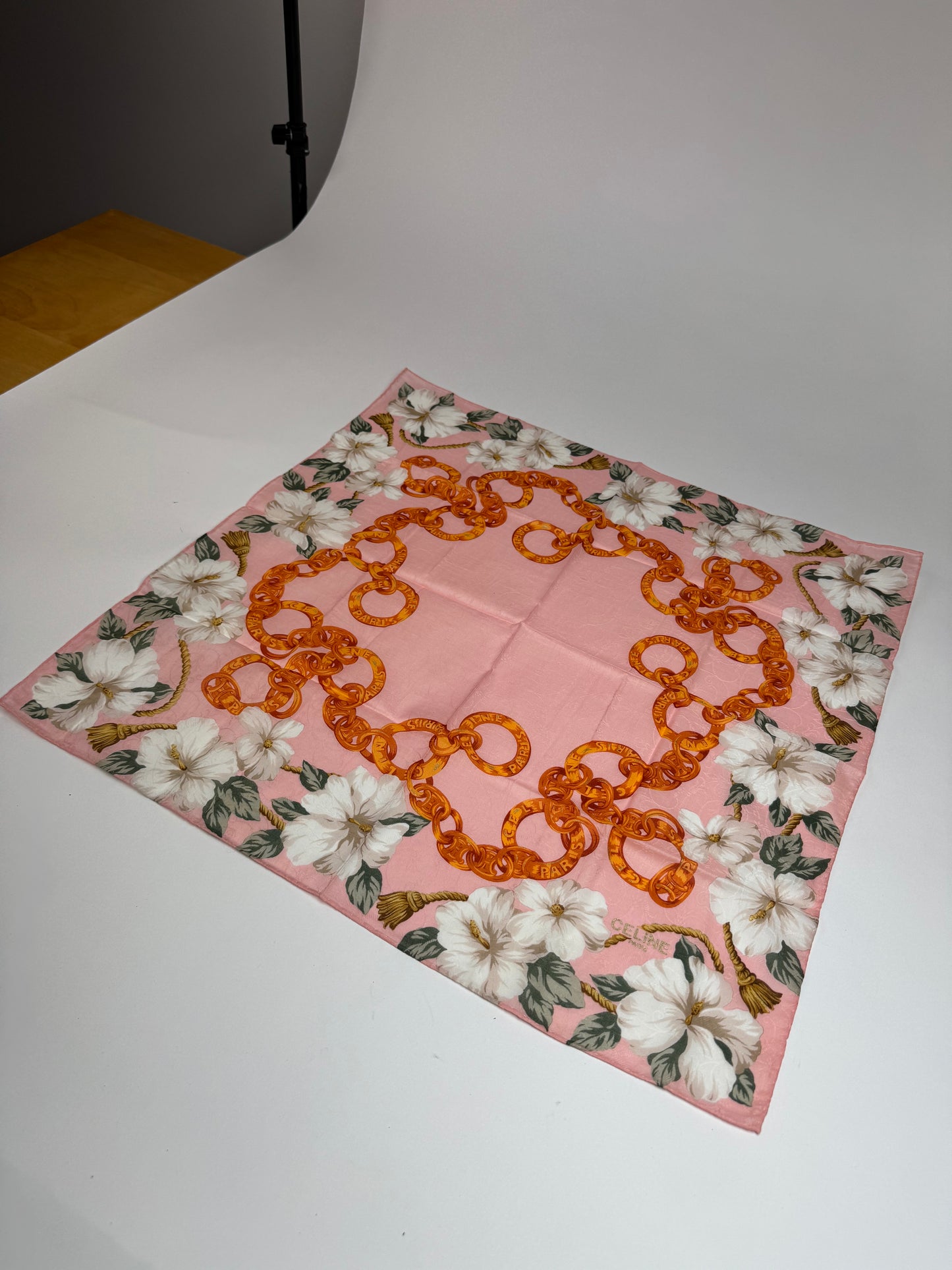 Vintage Celine Paris Silk/Canvas Scarf