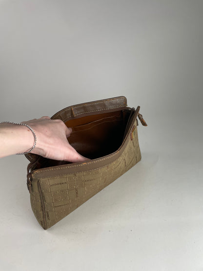 Vintage Givenchy GV3 Monogram Clutch Brown