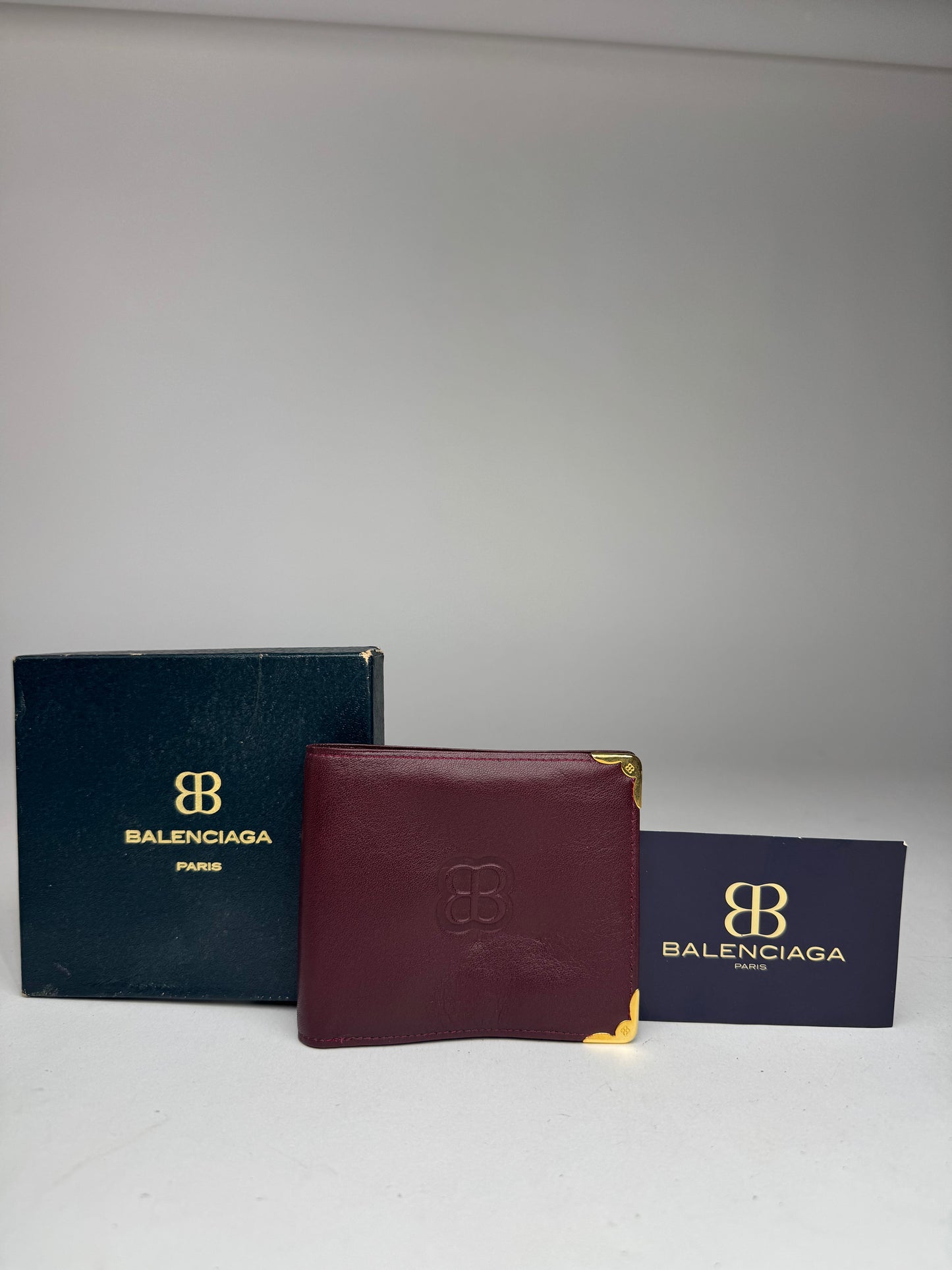 Vintage Balenciaga Leather Wallet burgundy