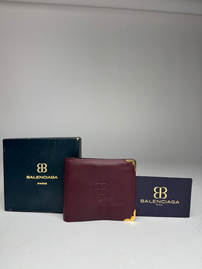 Vintage Balenciaga Leather Wallet burgundy