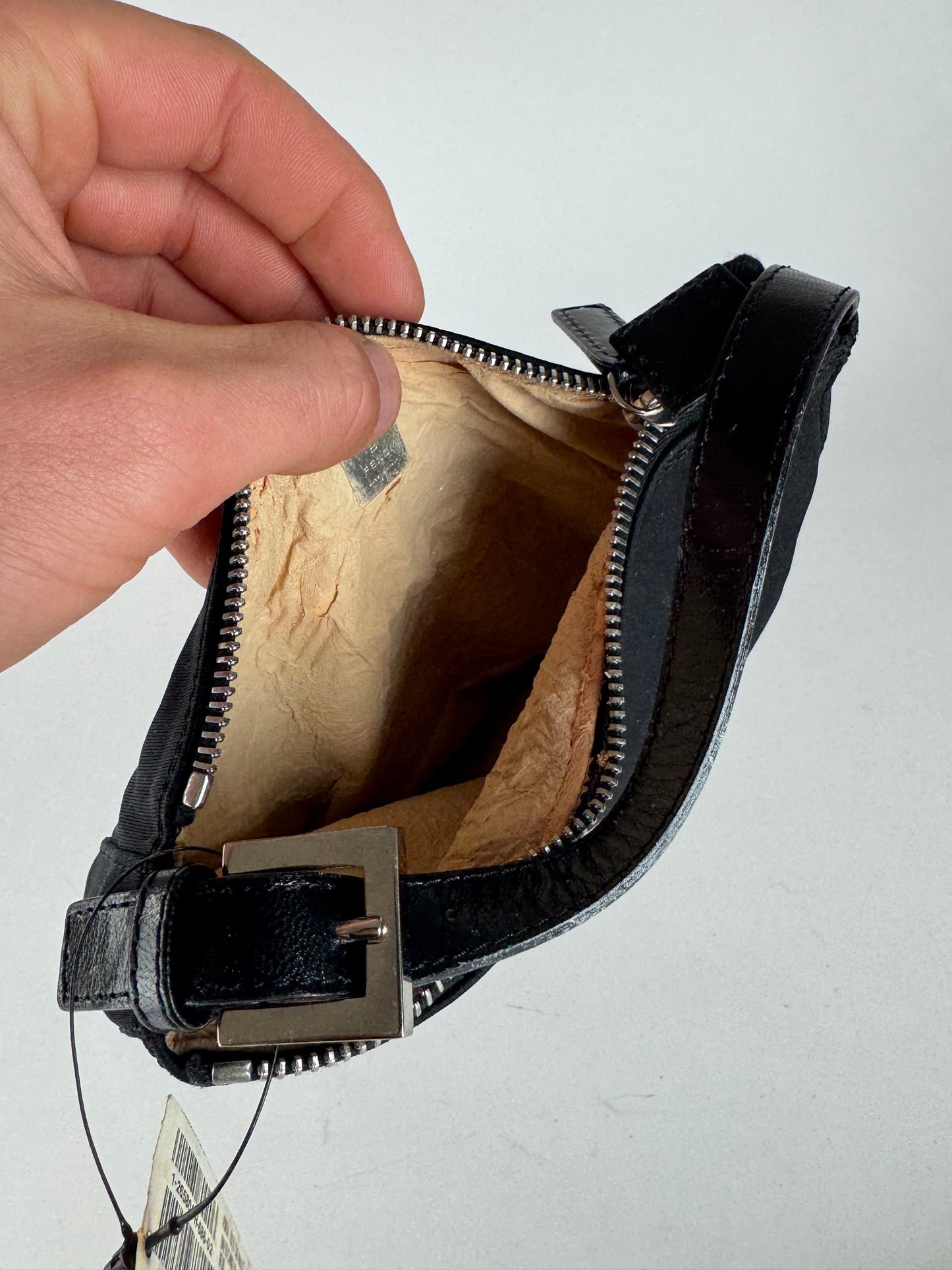 Vintage Fendi Mini Baguette Bag Canvas Black