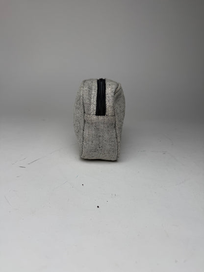 Vintage Prada Canvas Clutch/Cosmetic Bag Grey Black