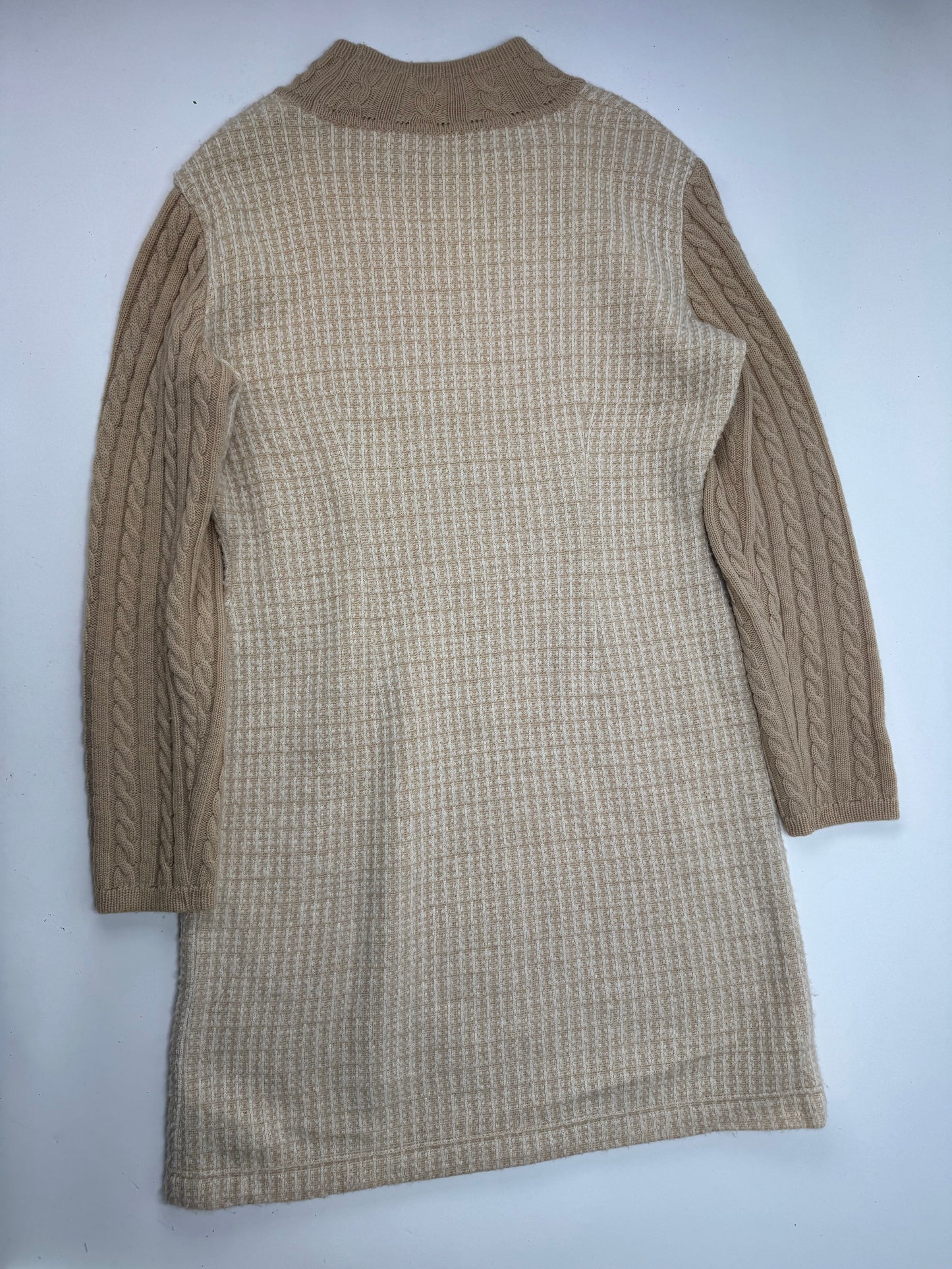 Vintage Courreges Paris Wool Dress 38/M Beige Brown