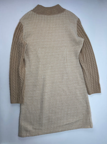 Vintage Courreges Paris Wool Dress 38/M Beige Brown