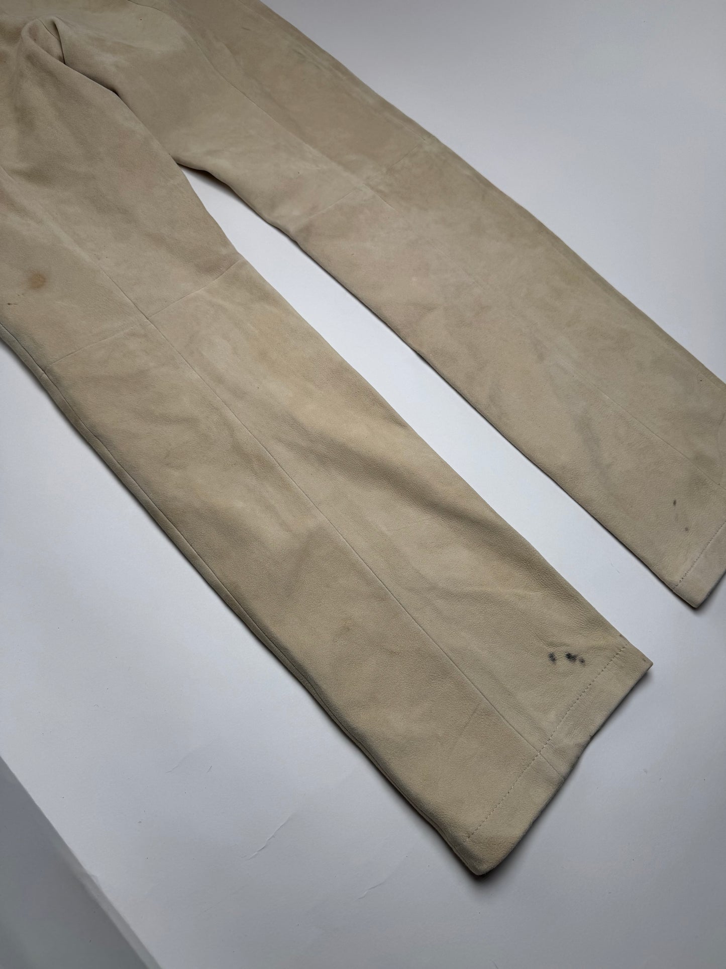 Vintage Loewe Madrid Nappa Leather Pants Beige 38/M