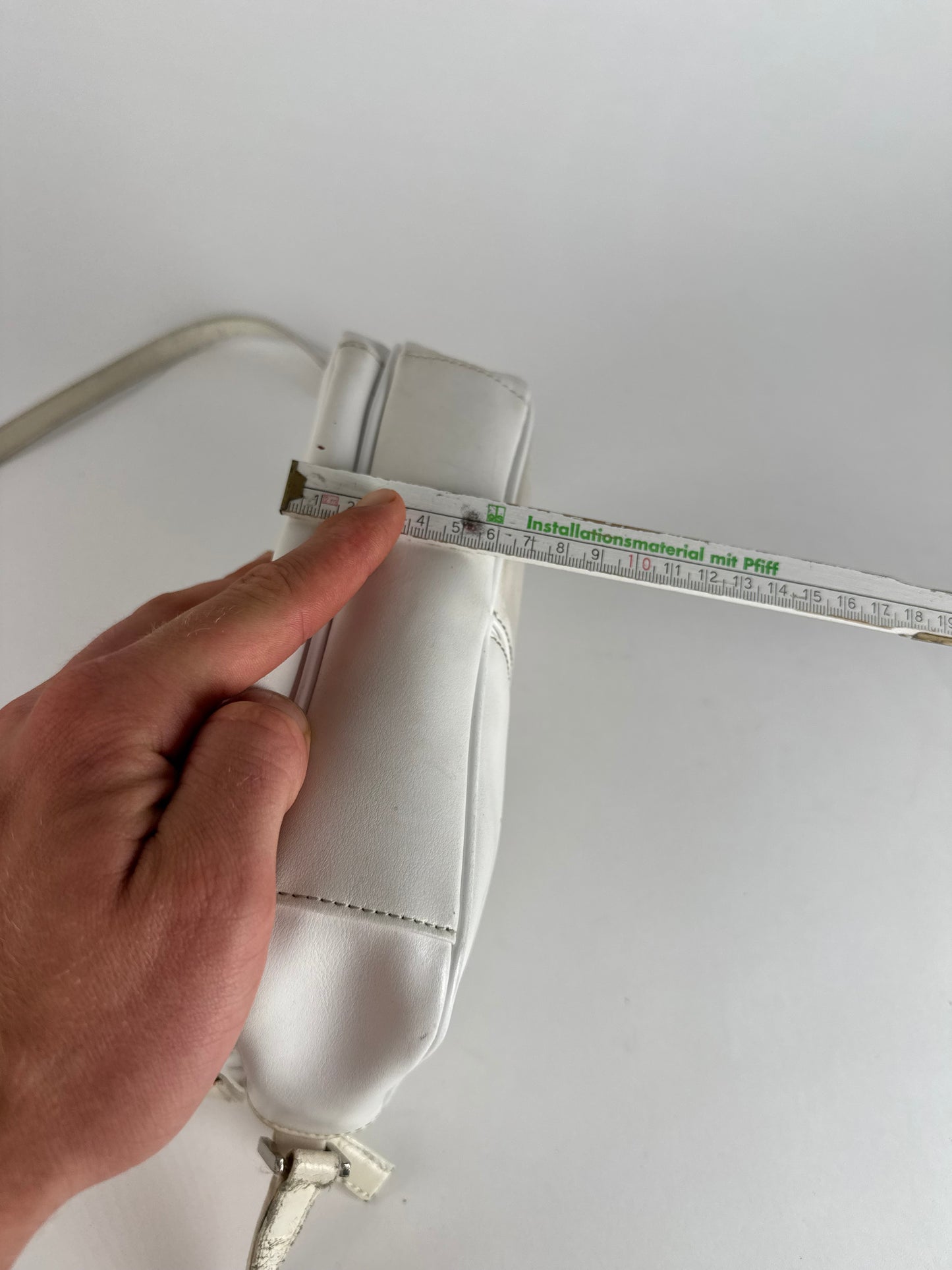 Vintage Courreges Paris Leather Crossbody Bag White