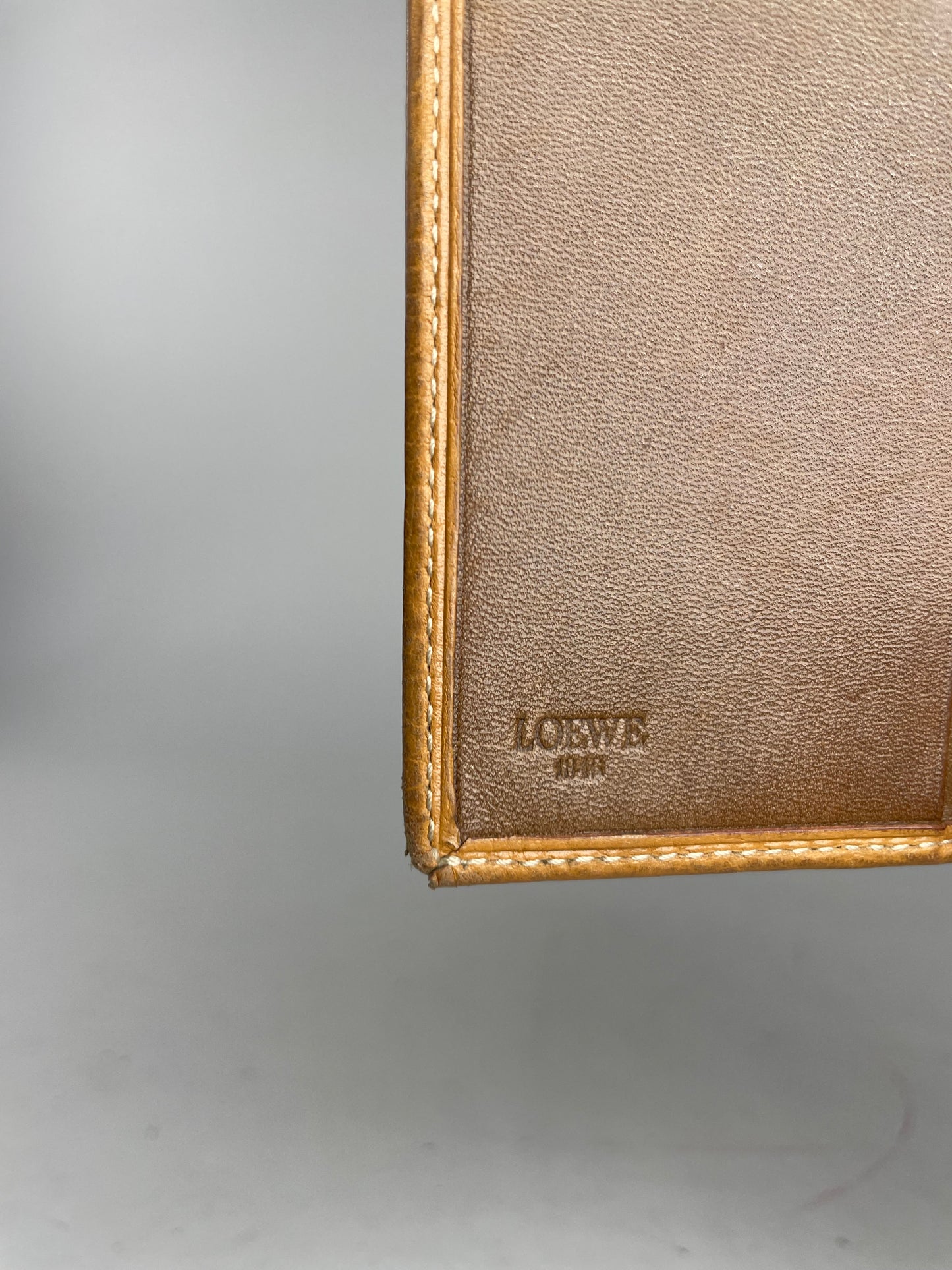 Portefeuille vintage Loewe Puzzle en cuir orange