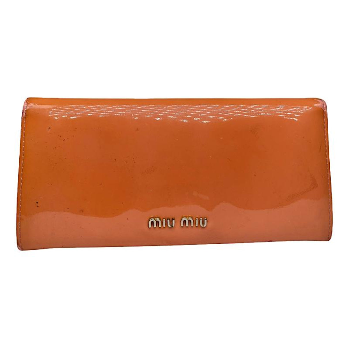 Miu Miu Orange Patent Leather Wallet image 1