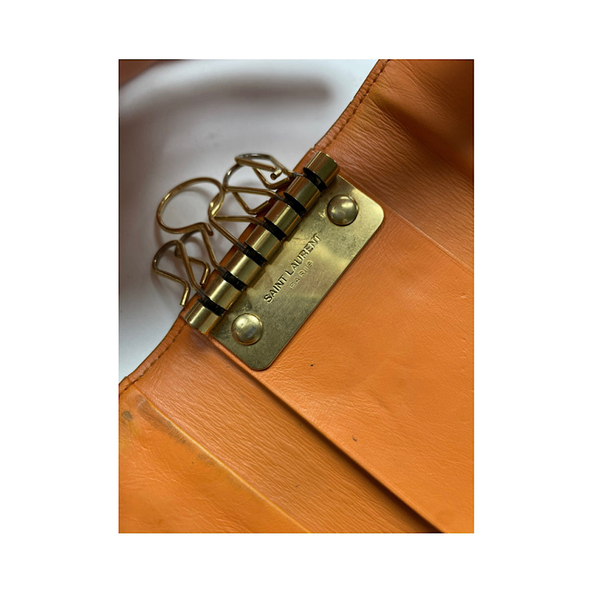 Saint Laurent Orange Leather Purse image 4
