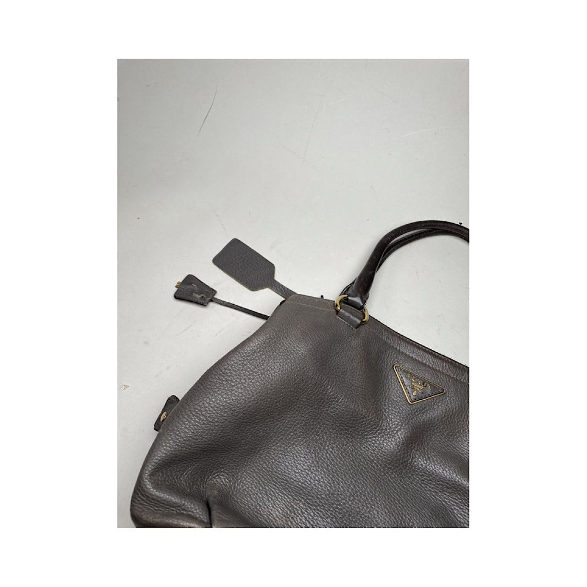 Prada Double Brown Leather Handbag image 3