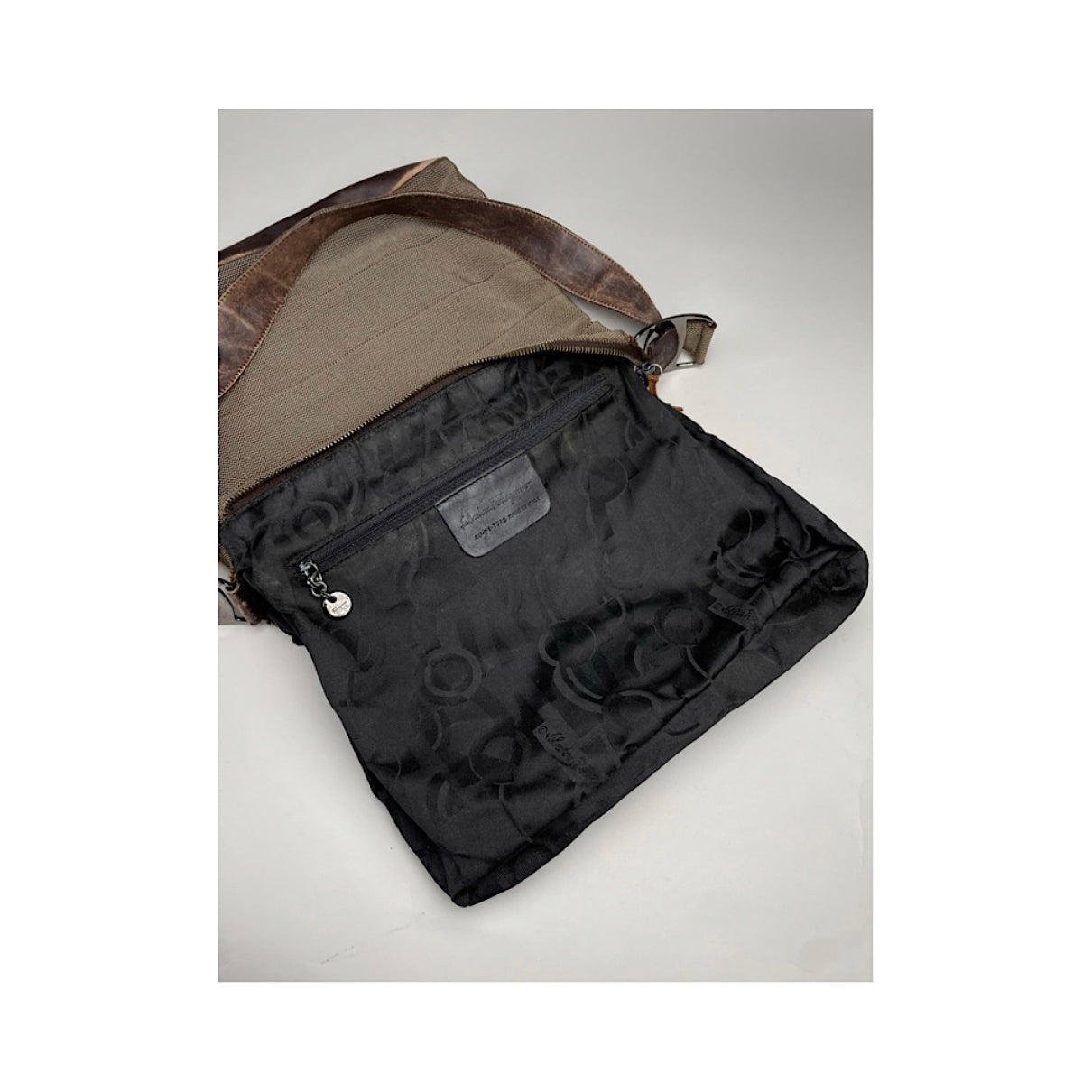 Salvatore Ferragamo Brown Cotton Handbag image 2