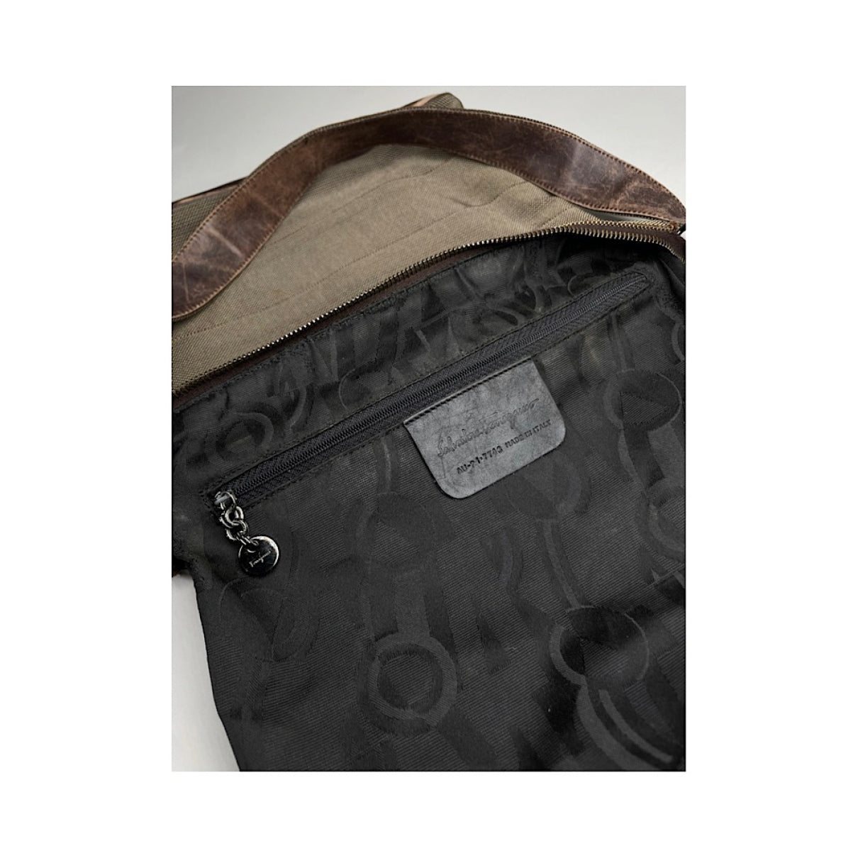 Salvatore Ferragamo Brown Cotton Handbag image 3