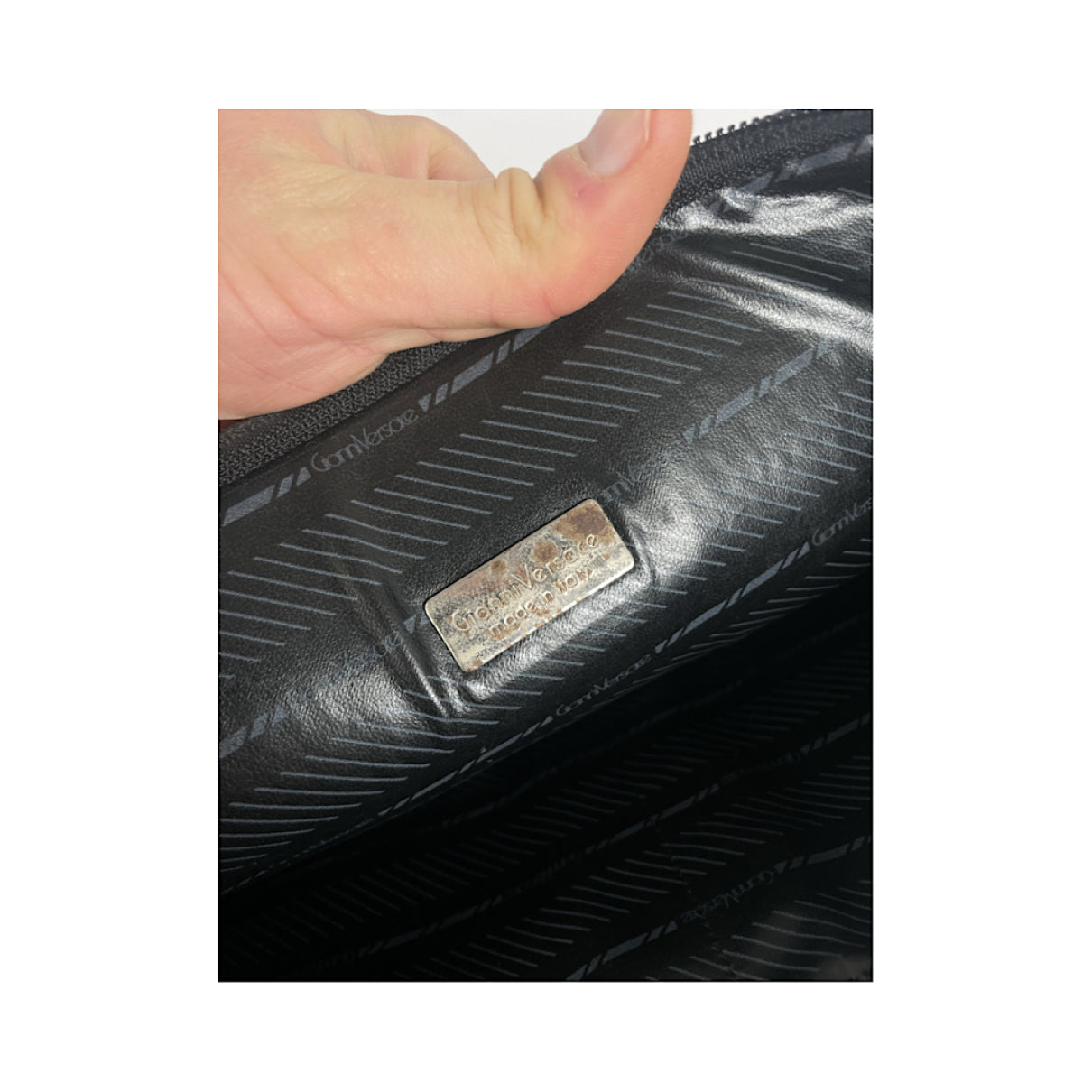 Gianni Versace Black Leather Clutch Bag image 3