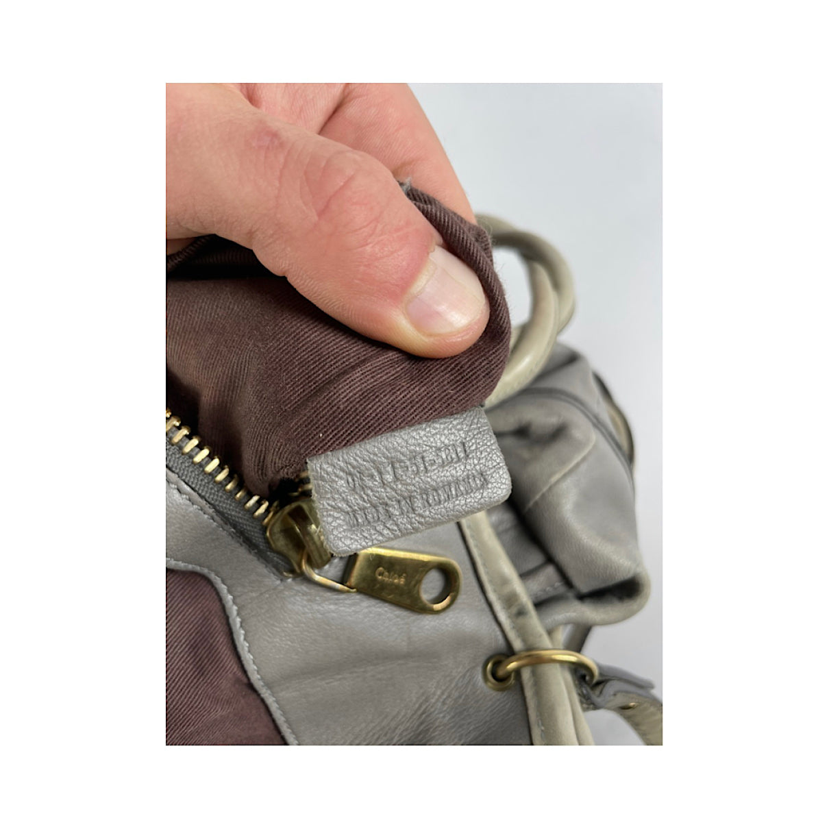 Chloé Paraty Grey Leather Handbag image 3