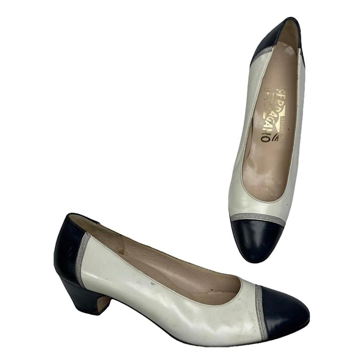 Salvatore Ferragamo Black Leather Heel image 1