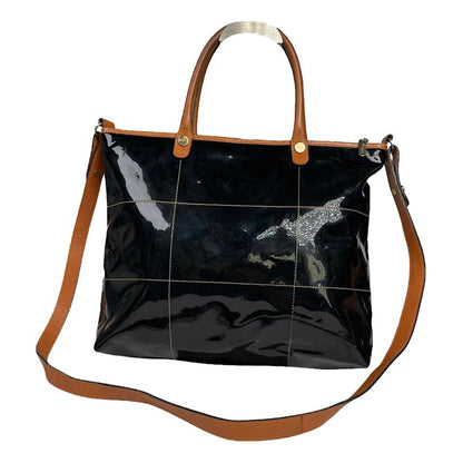 Salvatore Ferragamo Wanda Black Patent Leather Handbag image 1