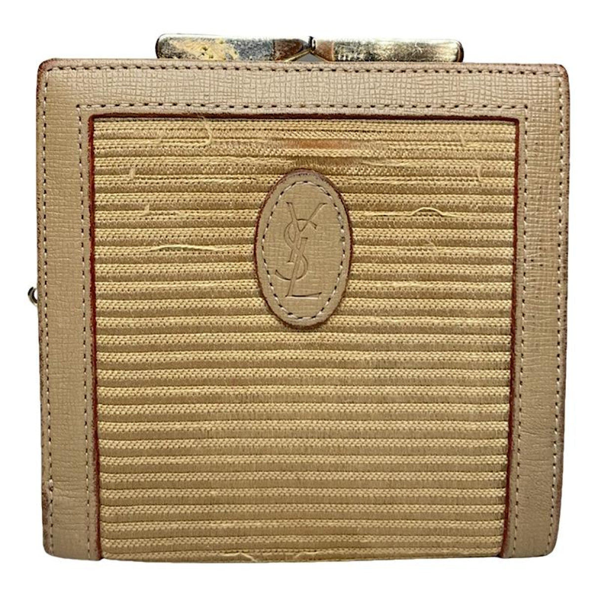 Yves Saint Laurent Beige Linen Purse image 1