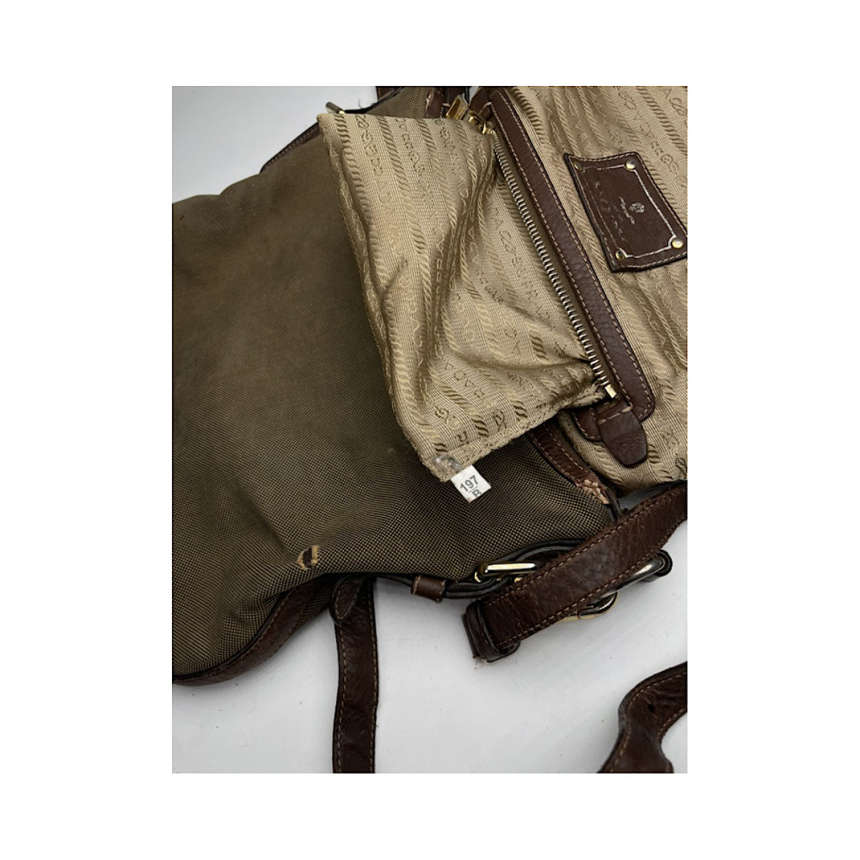 Prada Plexi Bag Green Cotton Handbag image 3