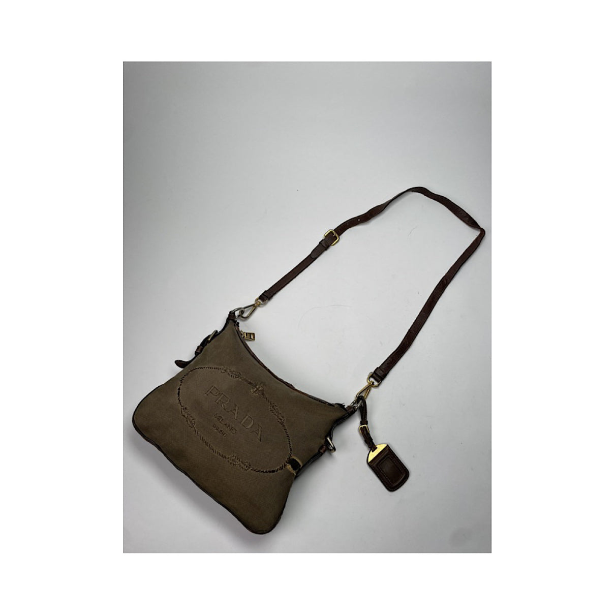 Prada Plexi Bag Green Cotton Handbag image 5