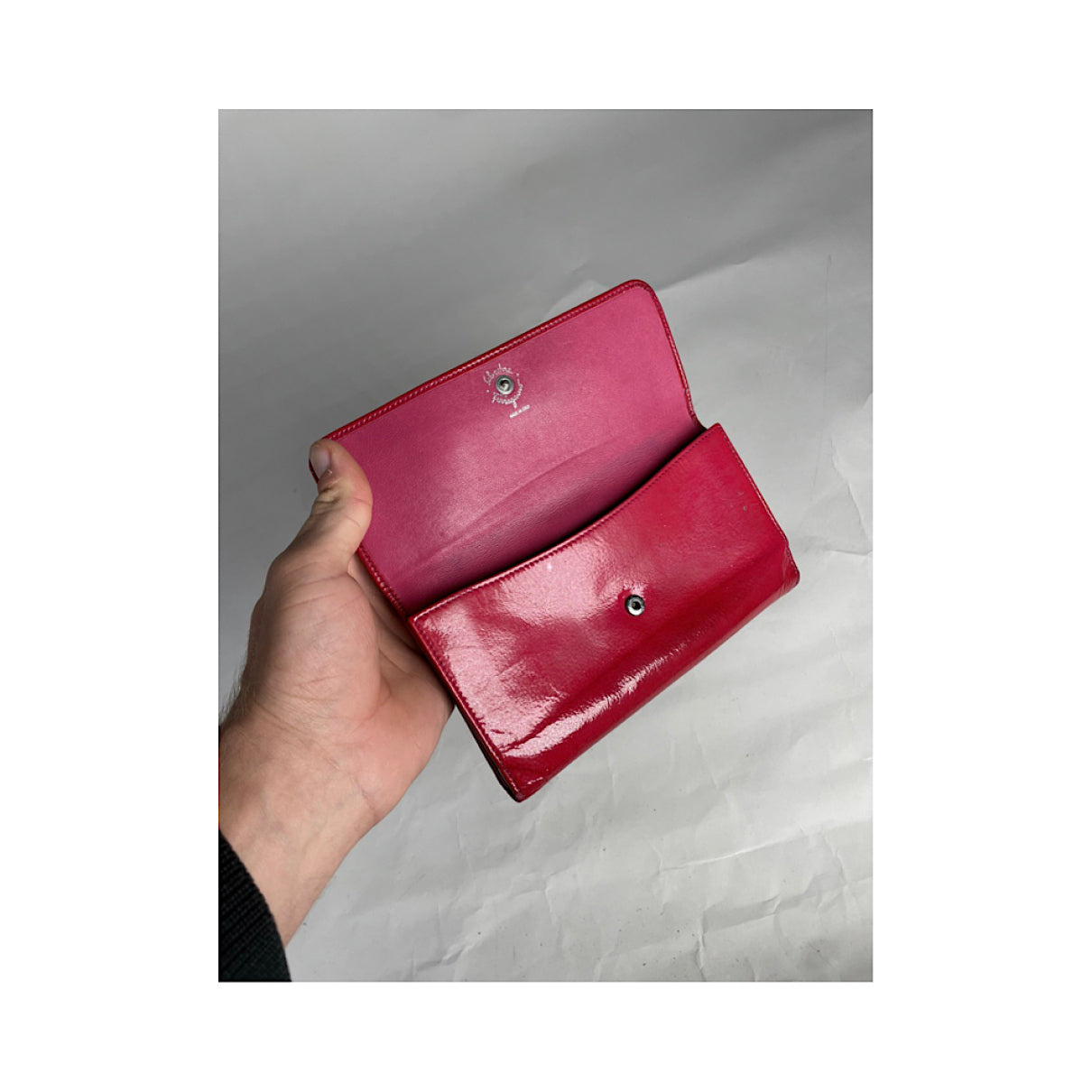 Salvatore Ferragamo Red Patent Leather Wallet image 4