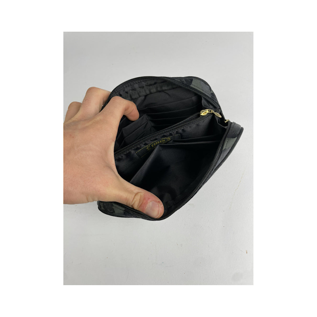 Non Signé / Unsigned Black Polyester Clutch Bag image 4