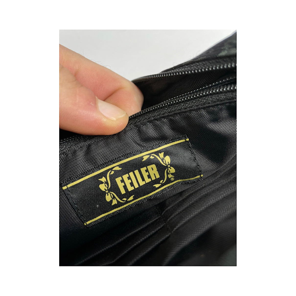 Non Signé / Unsigned Black Polyester Clutch Bag image 5