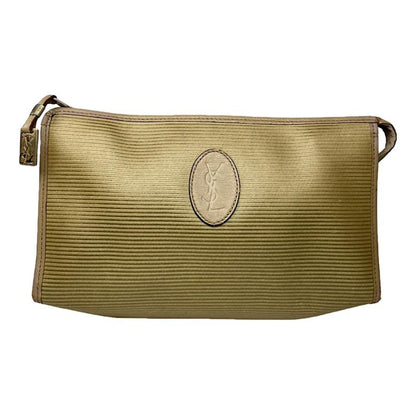 Yves Saint Laurent Beige Linen Clutch Bag image 1