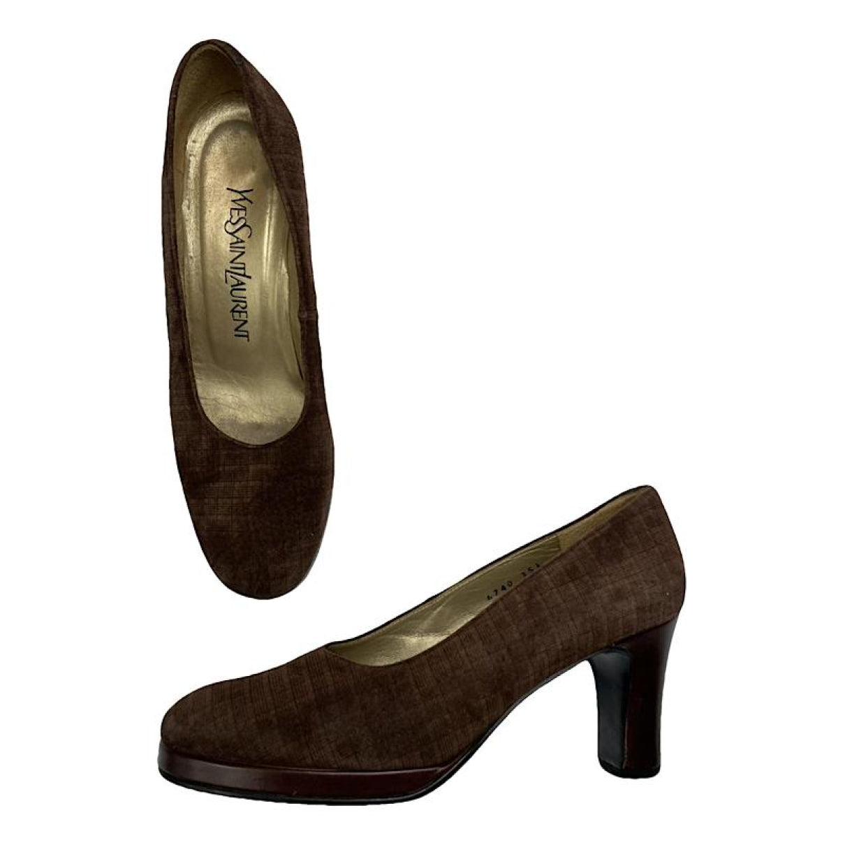 Yves Saint Laurent Brown Leather Heel image 1