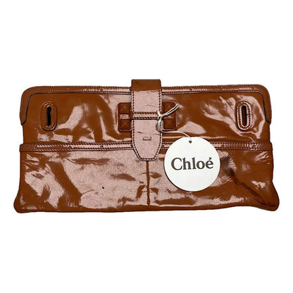 Chloé Orange Patent Leather Clutch Bag image 1