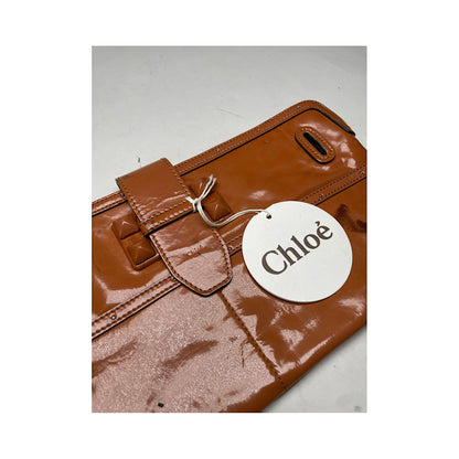 Chloé Orange Patent Leather Clutch Bag image 2