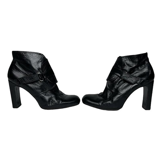 Jil Sander Black Patent Leather Ankle Boots image 1