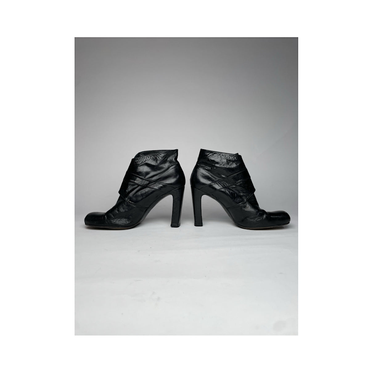 Jil Sander Black Patent Leather Ankle Boots image 5