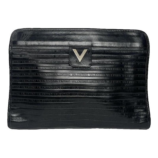 MARIO VALENTINO Black Leather Clutch Bag image 1